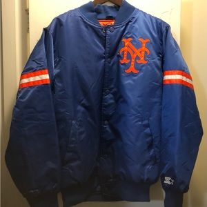 Men’s New York Mets Starter Royal Satin Varsity Full-Snap Jacket
